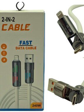 4 in 1 PD 240W 6FT Charging Cable For iPhone Samsung Android USB C USB A 8 Pin